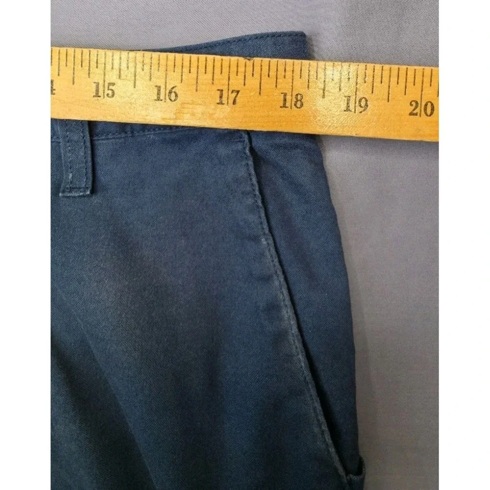 Dockers Mens Flat Front Chino Pants 36x30 Blue Steel Stretch Cotton Straight